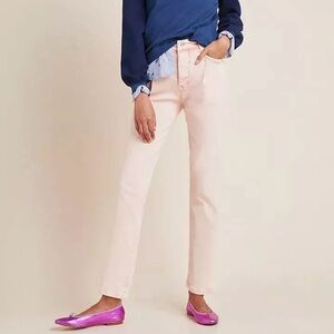 Pilcro Letterpress Anthropologie Mid Rise Blush  Acid Wash Jeans Sz 28 NWT